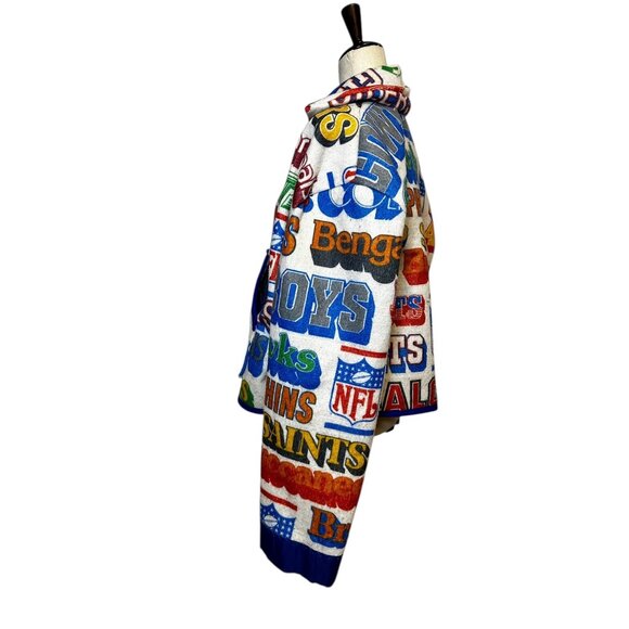 Handmade NFL Blanket Jacket | Vintage Football Team Logo Hoodie | Retro Sports F - Picture 4 of 7